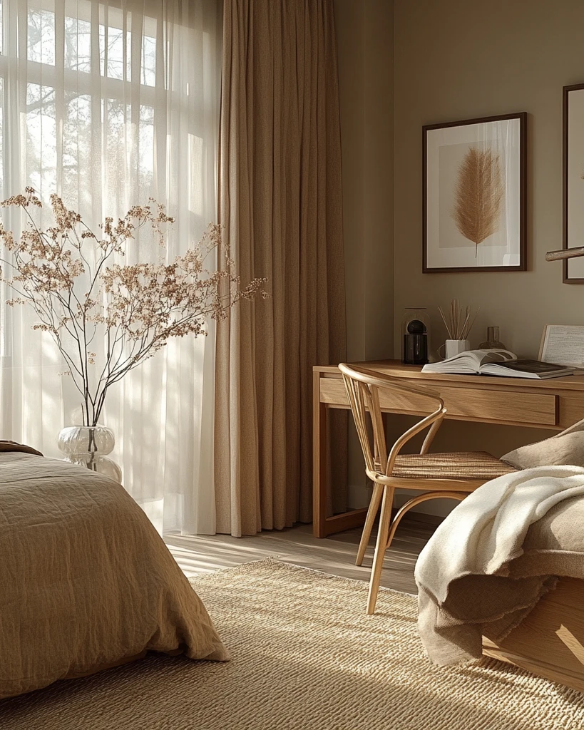 木质桌椅自然光