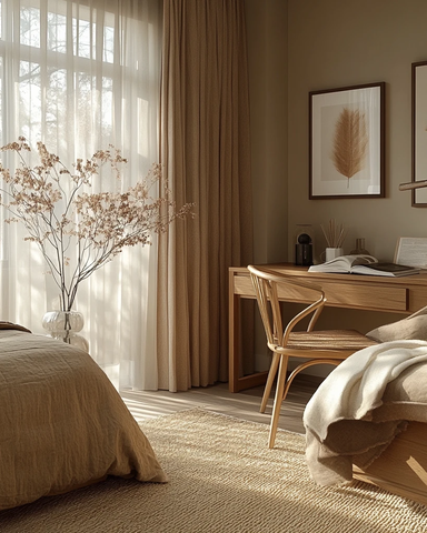 木质桌椅自然光