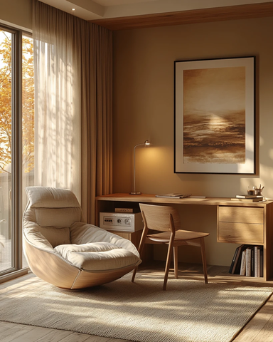 木质桌椅自然光