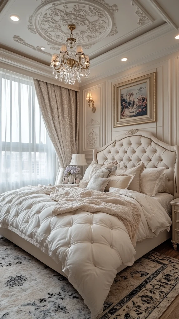 白色软床化妆台