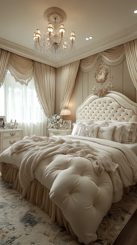 白色软床化妆台