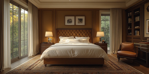 白色床铺简约卧室