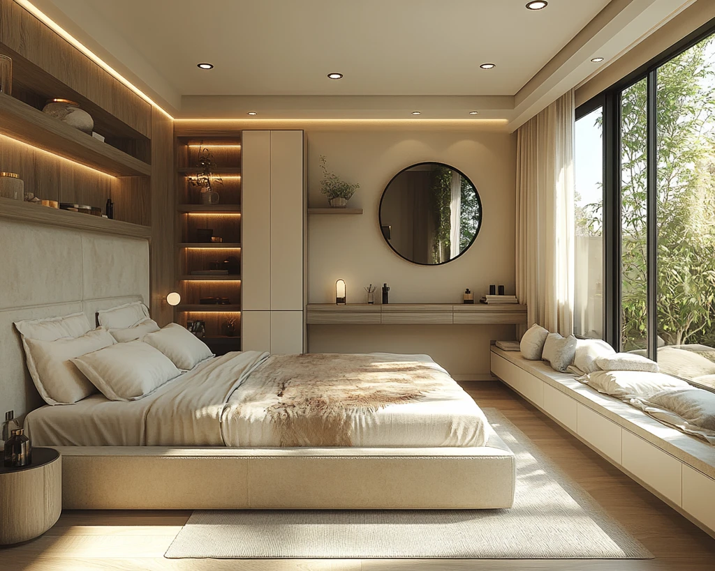 白色主卧梳妆台