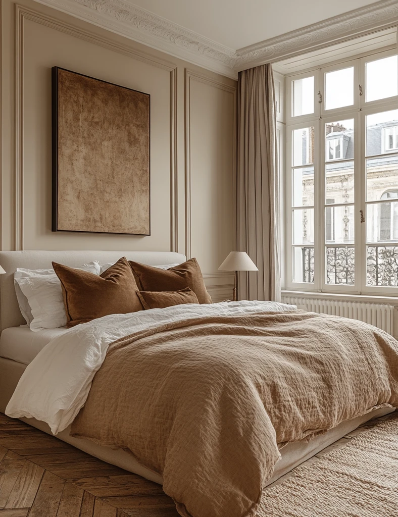 垂直画作卧室装饰