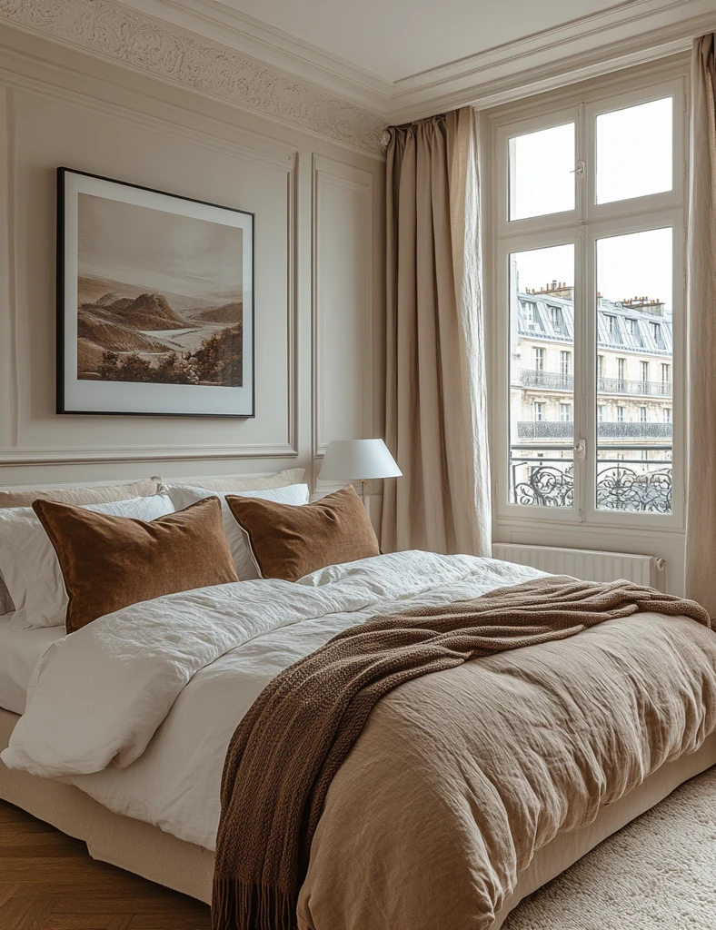 垂直画作卧室装饰