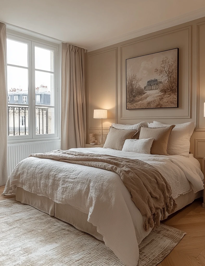 垂直画作卧室装饰