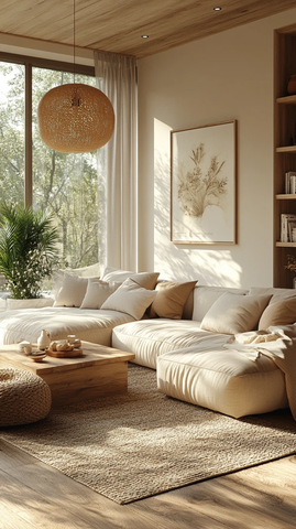 奶油色温暖客厅