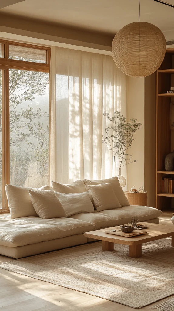 奶油色温暖客厅