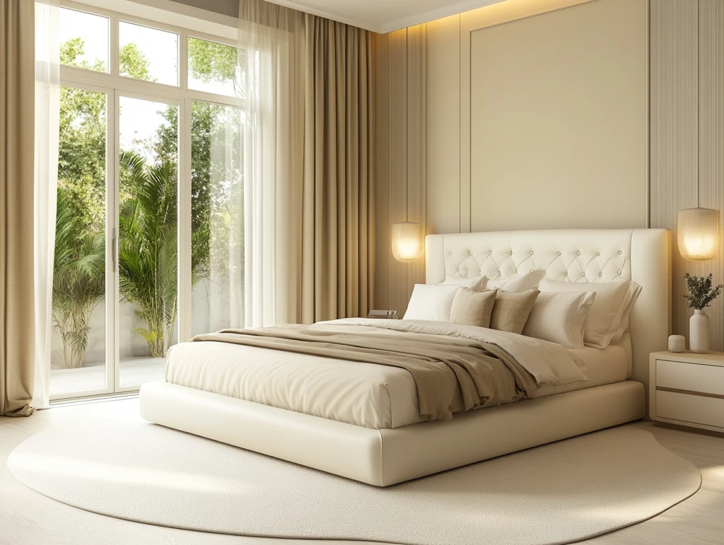 白色皮床卧室设计