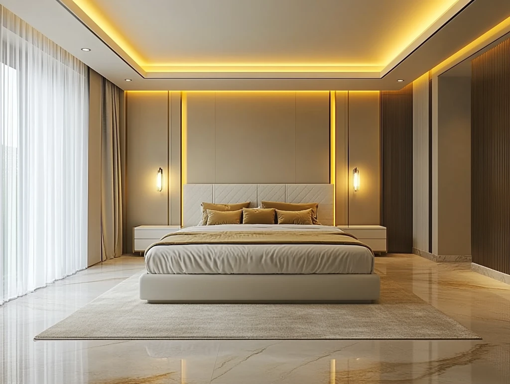 白色皮床卧室设计