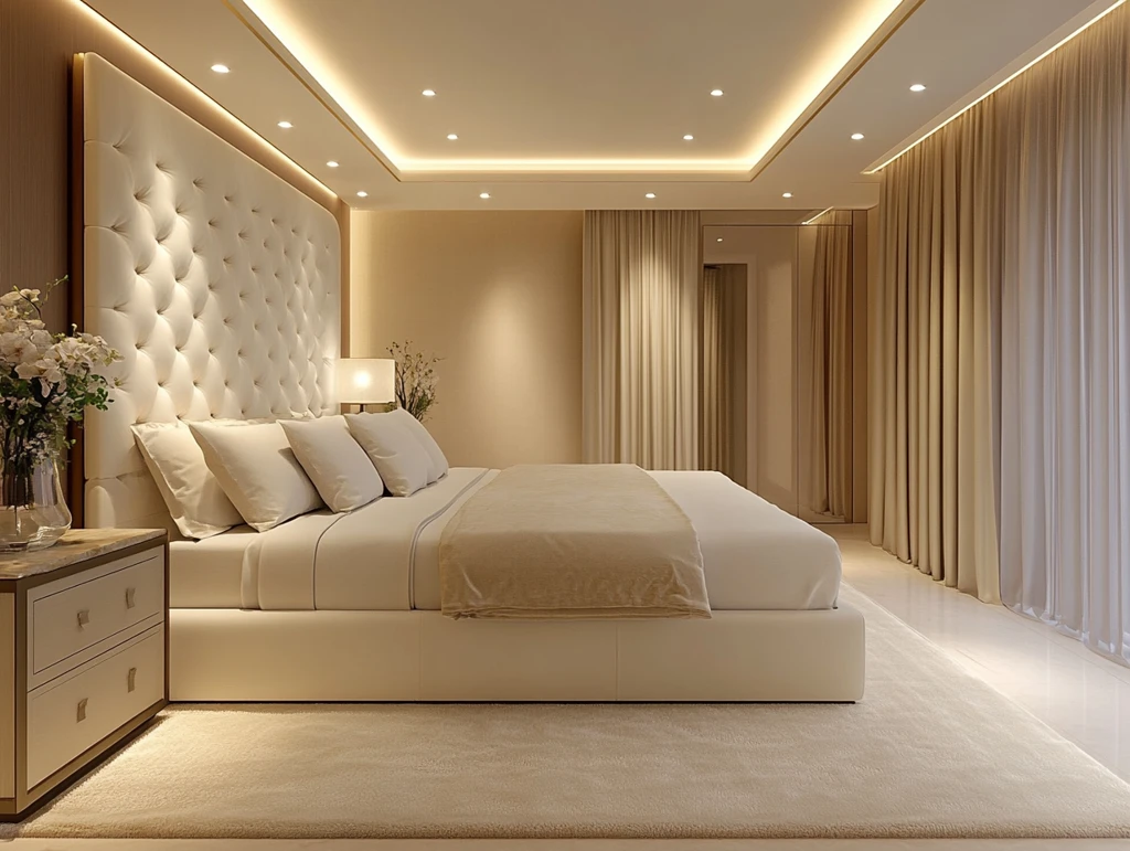 白色皮床卧室设计