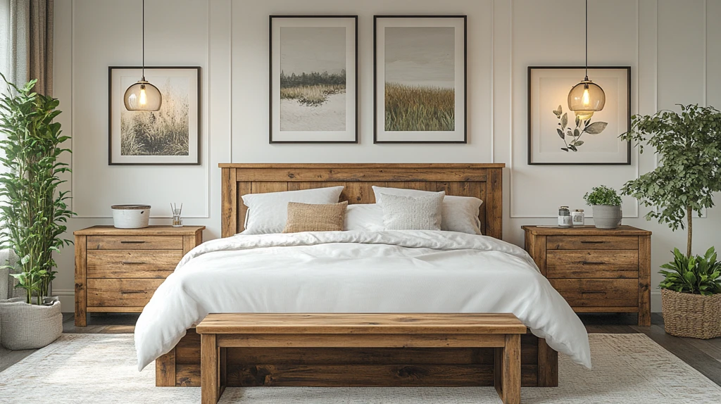 白墙木饰主卧设计