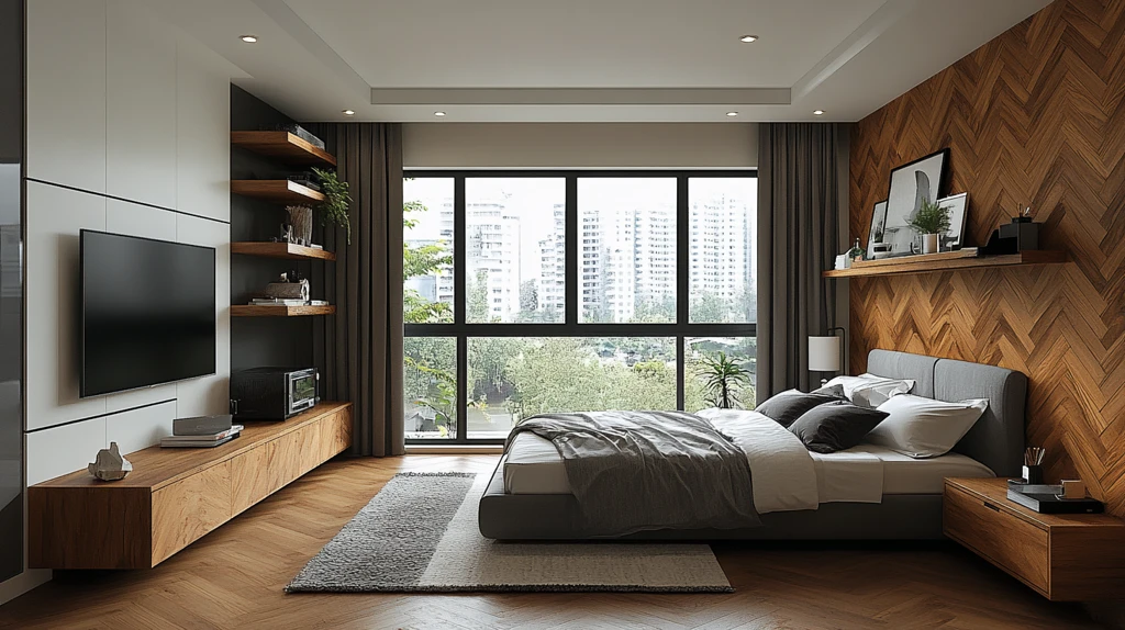 白色木质卧室设计