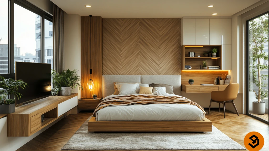 白色木质卧室设计