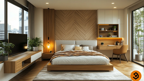 白色木质卧室设计