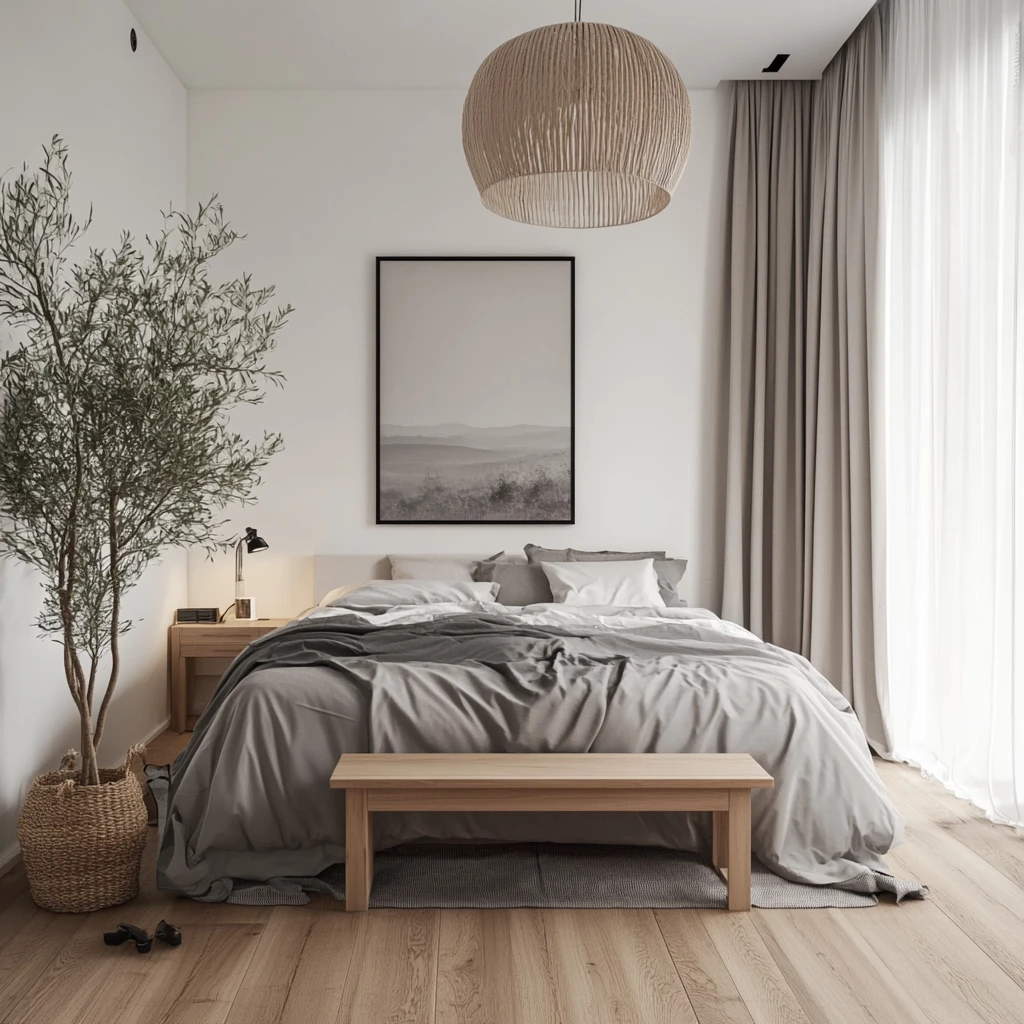 木地板大床卧室