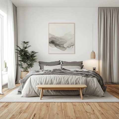 木地板大床卧室