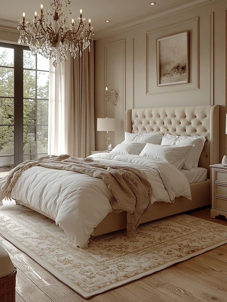 白色卧室水晶灯