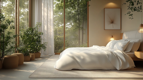 白色床品单幅画