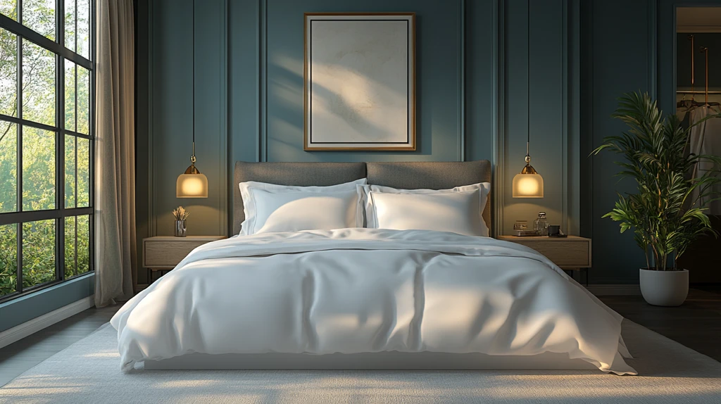 白色床品单幅画