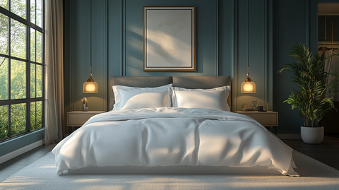 白色床品单幅画