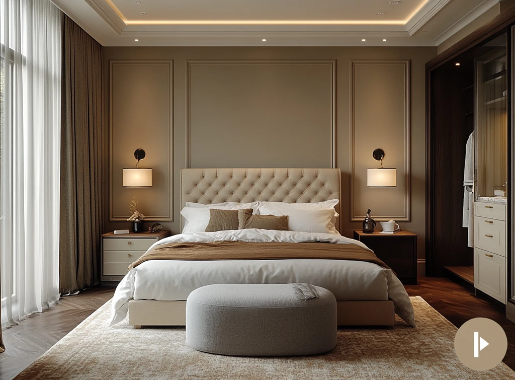 绿色床铺衣柜设计