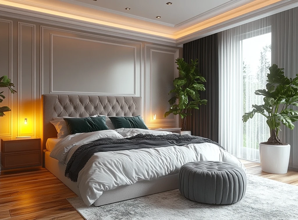 绿色床铺衣柜设计