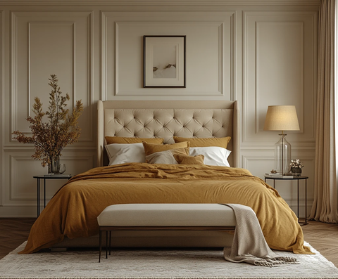 浅色木地板卧室