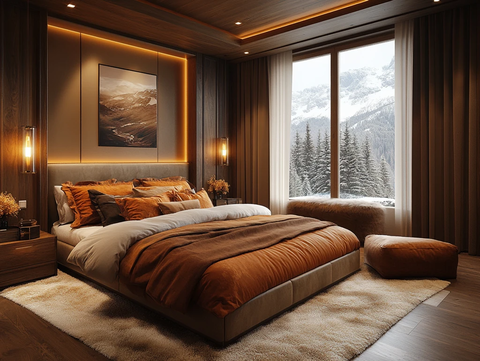 木质山景主卧公寓