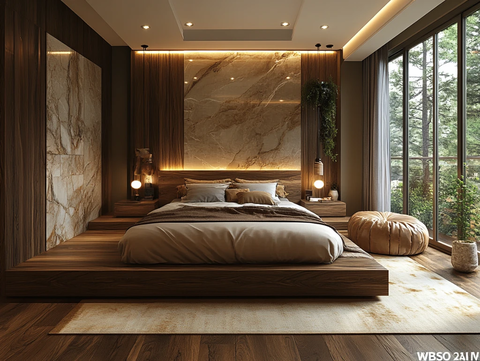 木质山景主卧公寓