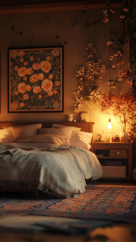 温暖卧室情感背景