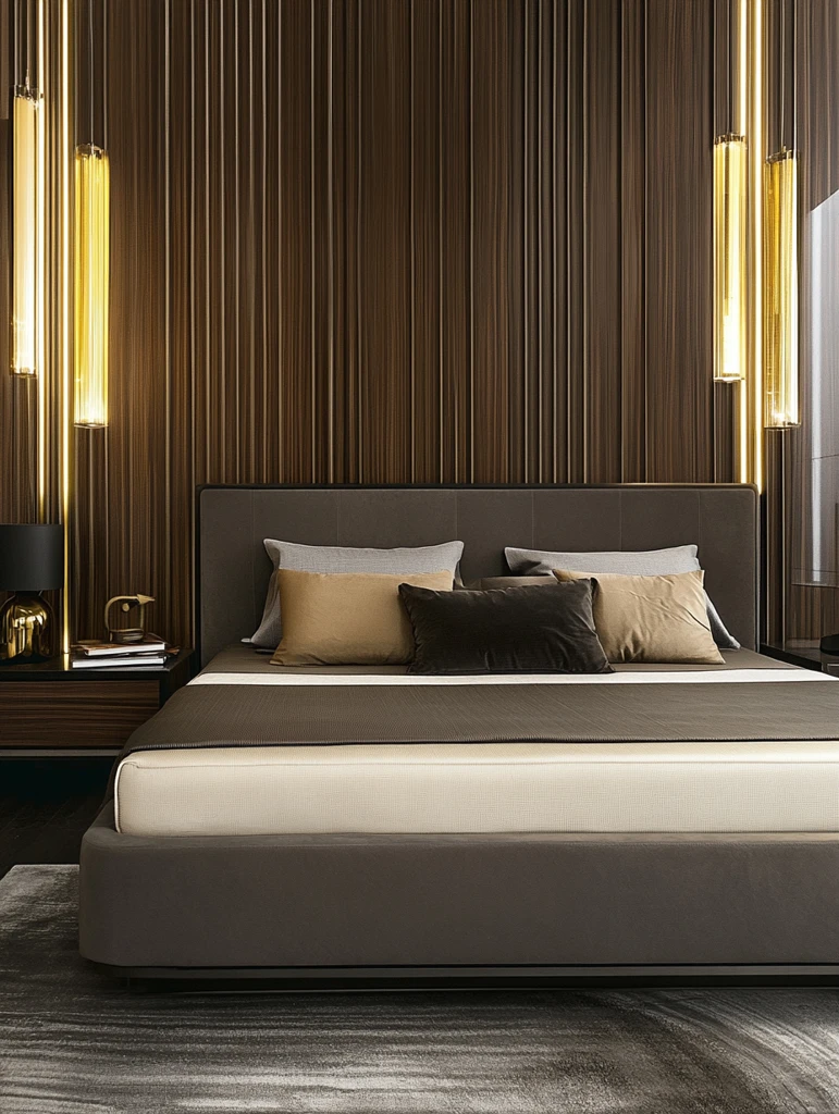 床与墙板金灯饰