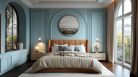 蓝灰色调卧室设计