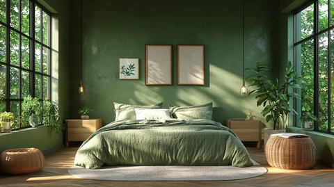 浅棕橄榄绿卧室