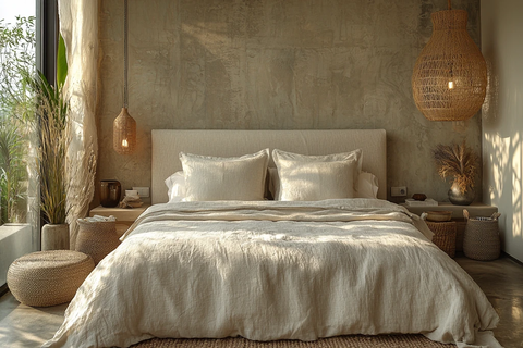 现代卧室自然材质