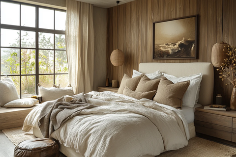 现代卧室自然材质