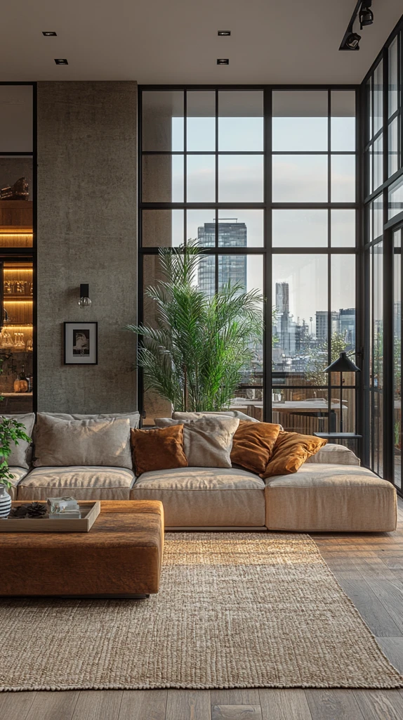 灰色绿色公寓设计