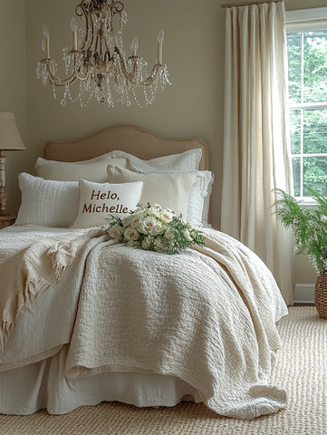 米色卧室窗帘地毯