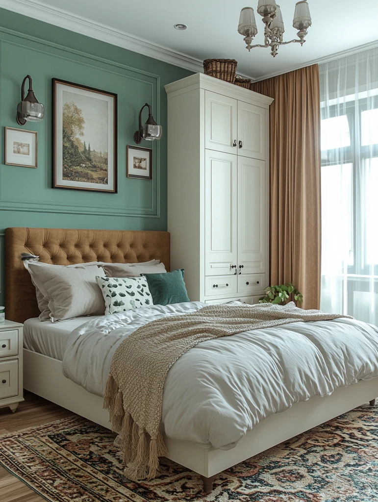 白色衣柜卧室布局