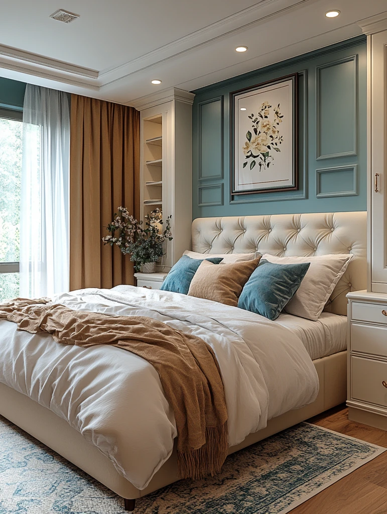 白色衣柜卧室布局