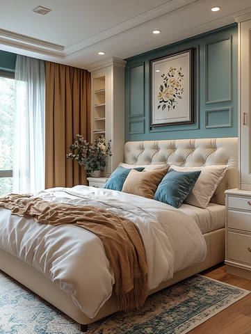 白色衣柜卧室布局