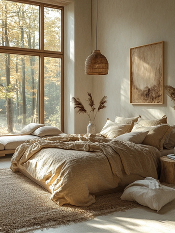 木床白墙阳光房