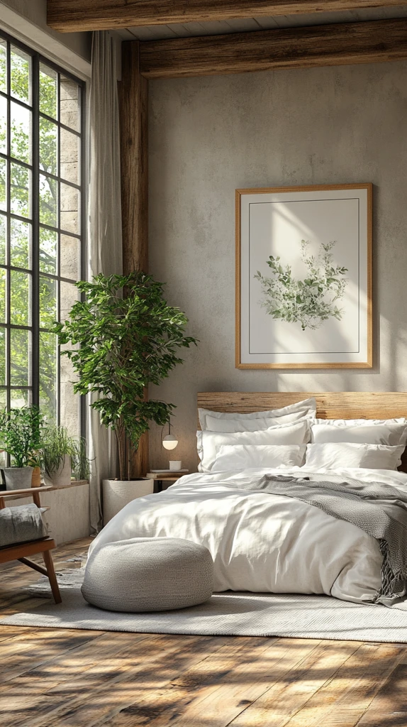 灰色墙面木地板卧室