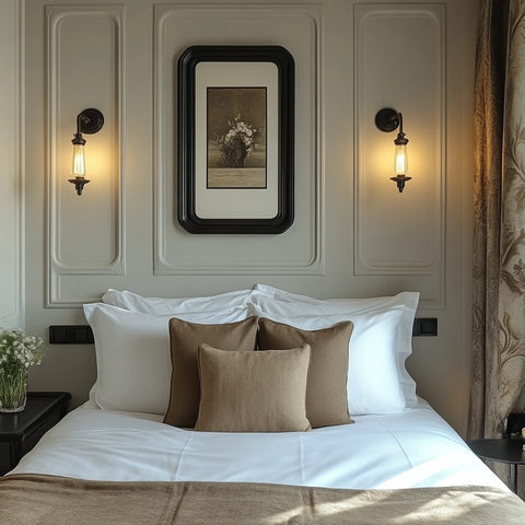 黑色镜面床头墙板