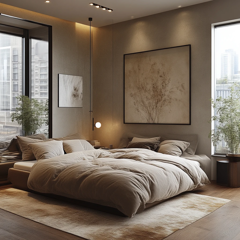 黑色镜面床头墙板