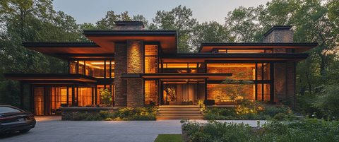 山坡上的石头木屋