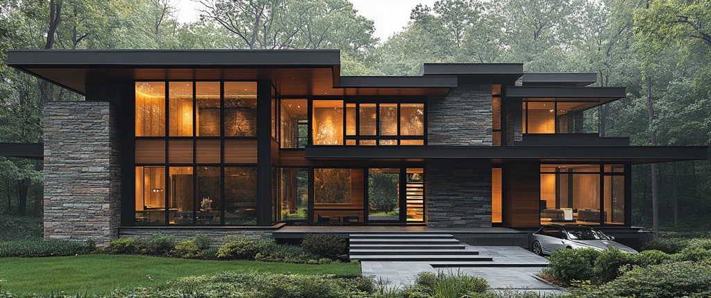 山坡上的石头木屋