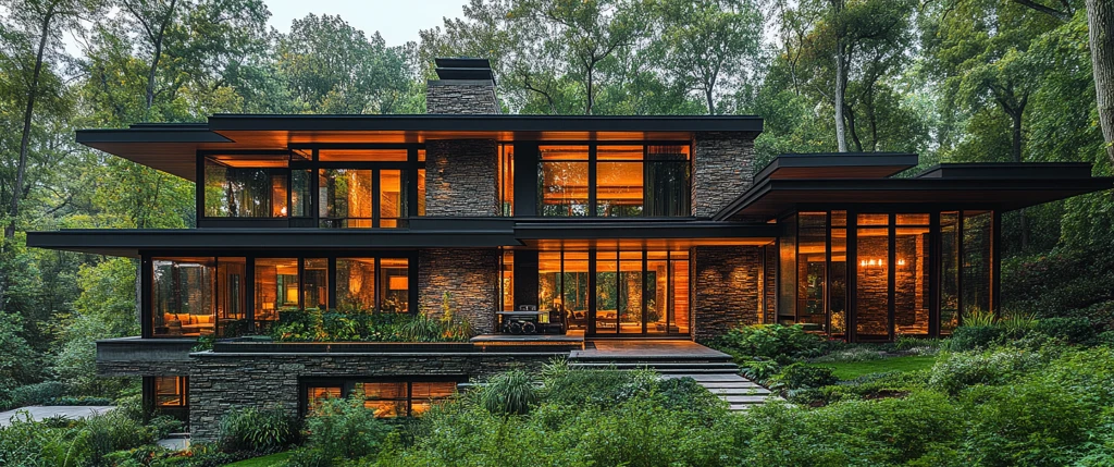 山坡上的石头木屋