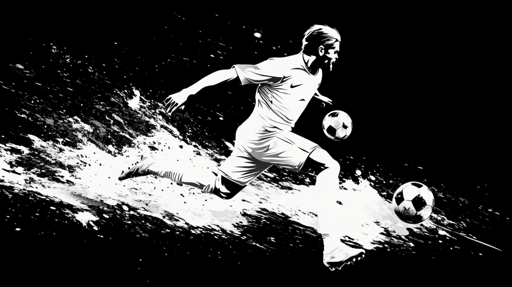 黑白足球球员