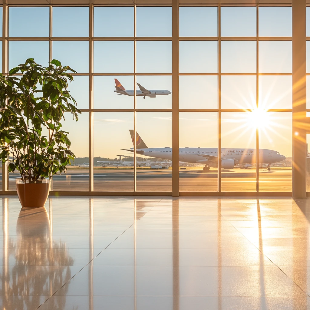 机场终端飞机视角